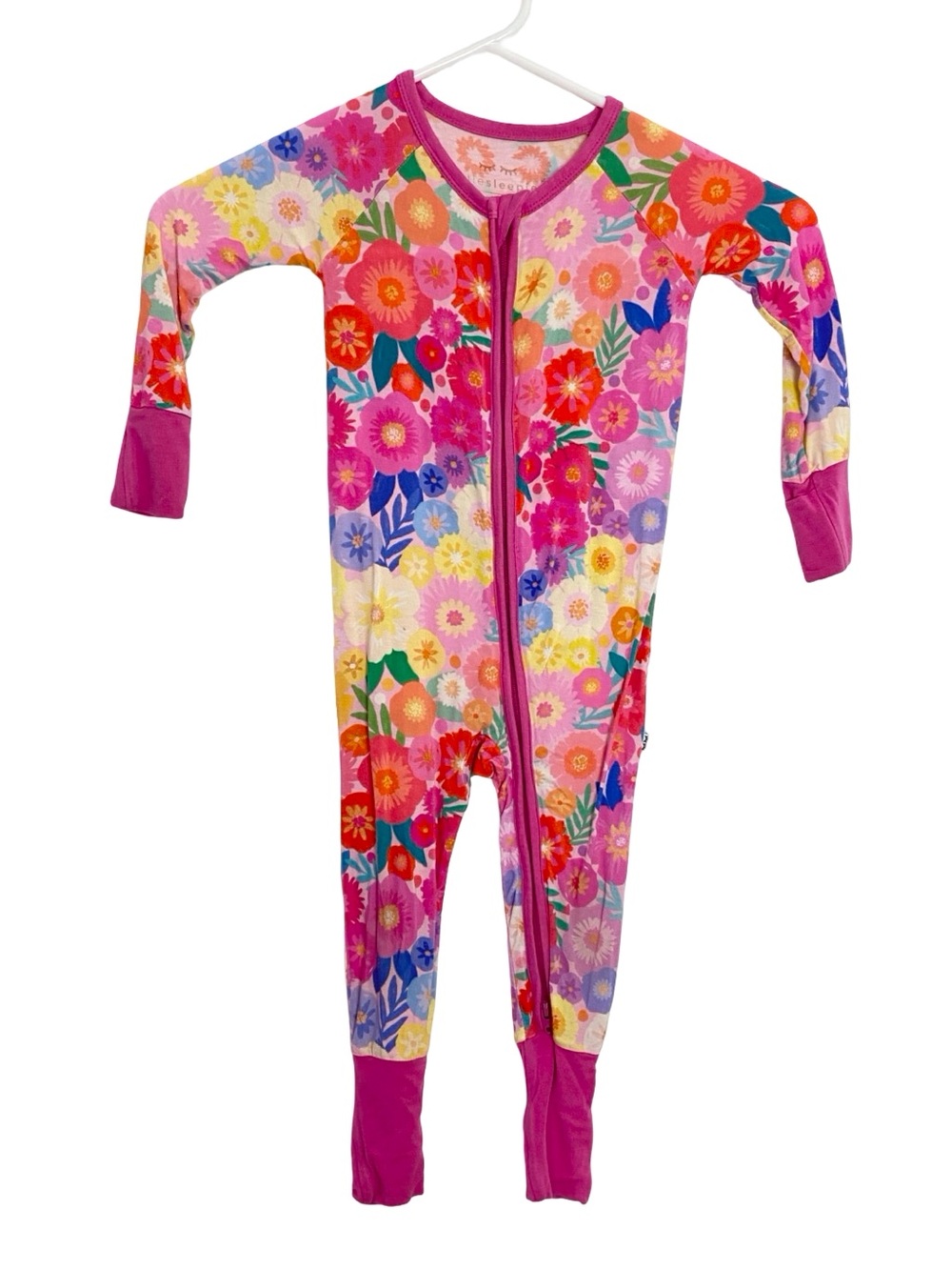 Little Sleepies Babies Infant 6 - 12 Month Pink Floral 2 Way Zip Hand Feet Cover